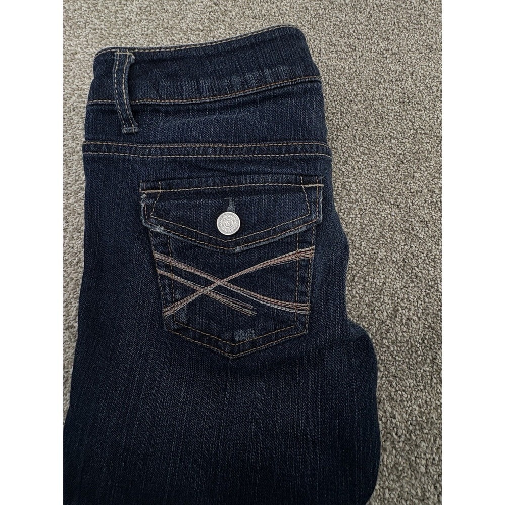 Aeropostale Bayla Skinny Capri Womens‎ 1/2 Dark Wash Distressed Stretch Denim - Picture 10 of 10